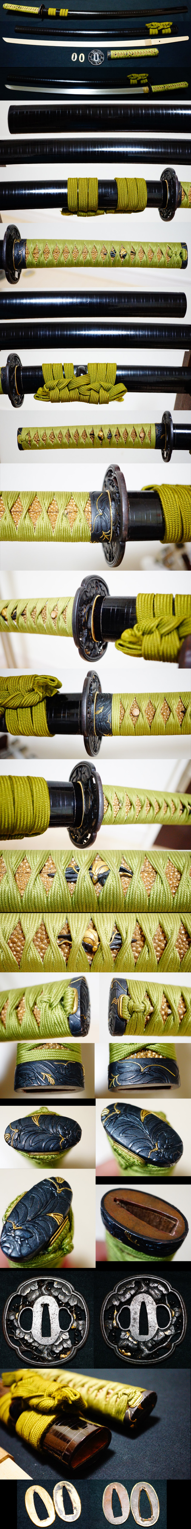 美濃有名工奇跡の特別保存刀剣在銘『上野守藤原寿命』極上笛巻鞘打刀拵え付